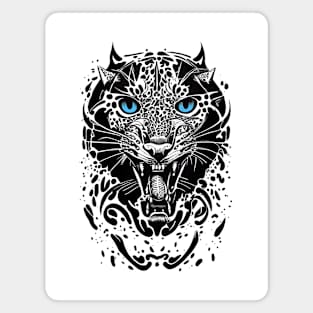 Panther Wild Animal Nature Illustration Art Tattoo Magnet